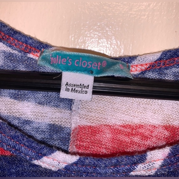 Zumiez Color Block Multi Striped Razor Back Red White and Blue Tank Top - Picture 4 of 10